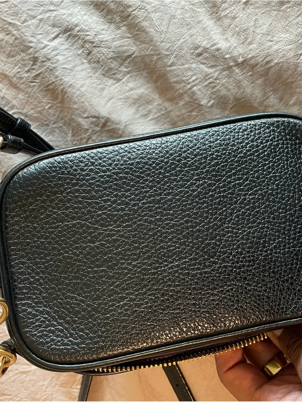 Coach Black Pebbled Leather Crossbody Phone Bag
